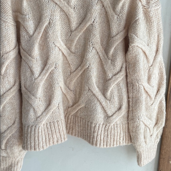Madewell Cable Ashmont Cardigan Sweater Heather Powder - Picture 10 of 15